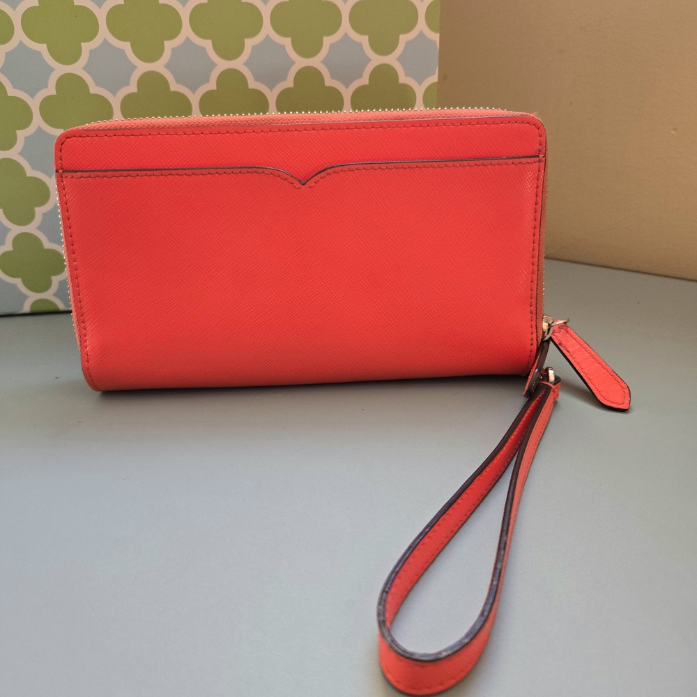 KATE SPADE Grove Street Anita Double Zip Wristlet Wallet in Orange - Picture 2 of 14